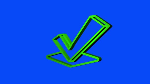 Checkmark. Green approved sticker. Motion graphics. — Stock Video