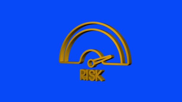 Risk icon on speedometer. High risk meter. Motion graphics. — Stock Video