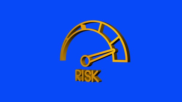 Icono de riesgo en el velocímetro. Medidor de alto riesgo. Gráficos en movimiento. — Vídeo de stock