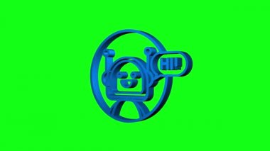 Robot simgesi. Robot tabela tasarımı. Chatbot sembolü konsepti. Ses destek robotu. Çevrimiçi destek robotu. Hareket grafikleri.