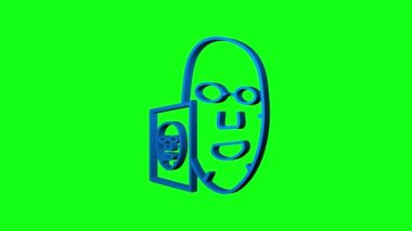 Yüz maskesi düz simgesi. Tıp, kozmetoloji ve sağlık hizmetleri. Hareket grafikleri.