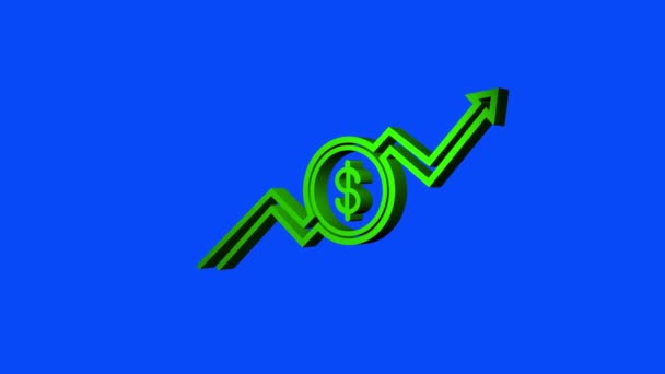 Profit money or budget. Cash and rising graph arrow up, concept of business success. Motion graphics. — Stock Video