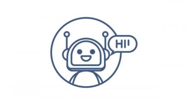 Robot simgesi. Robot tabela tasarımı. Chatbot sembolü konsepti. Ses destek robotu. Çevrimiçi destek robotu. Hareket grafikleri.