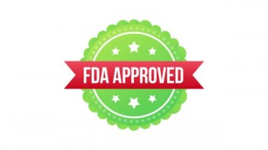 FDA beyaz arka planda grunge kauçuk damgasını onayladı. Hareket grafikleri.