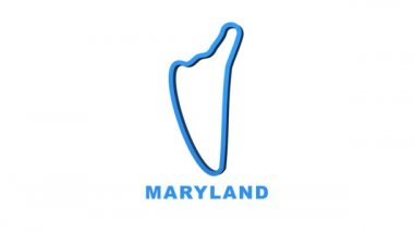 Maryland eyalet haritasının ana hatları animasyon. Hareket grafikleri.