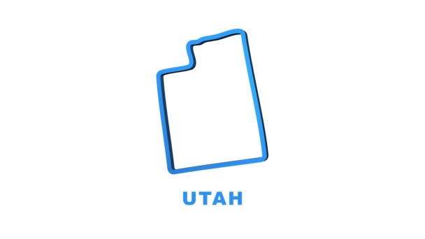 Umrissanimation der Karte des Bundesstaates Utah. Bewegungsgrafik. — Stockvideo