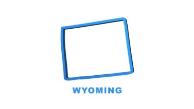 Wyoming eyalet haritası animasyonu. Hareket grafikleri.