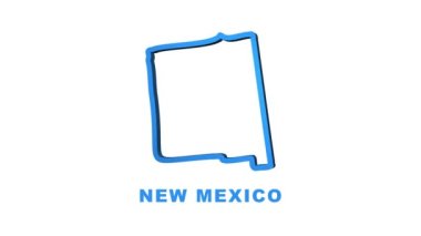 Neon animasyon haritası Amerika Birleşik Devletleri 'nden New Mexico eyaletini gösteriyor. Hareket grafikleri.
