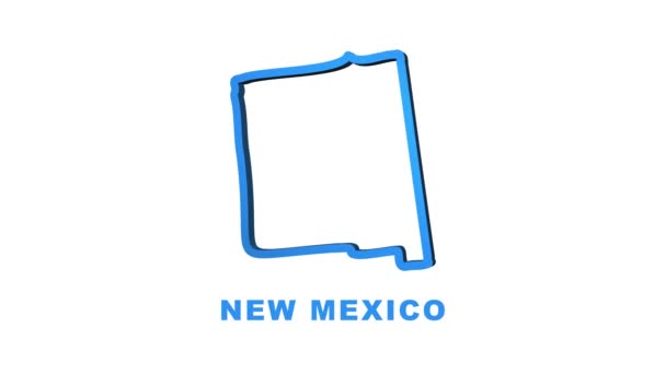 Neon animated map showing the state of New Mexico from the united state of america. Motion graphics. — Stock Video