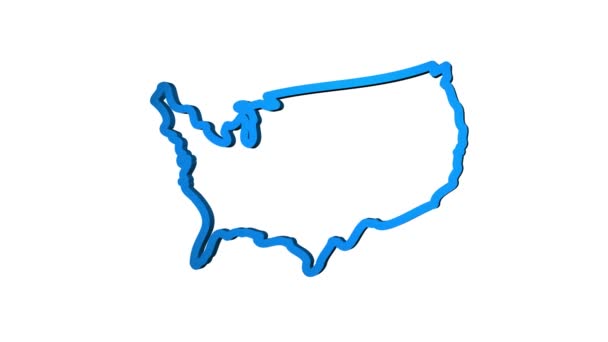 Иконка карты Америки изолирована на заднем плане. Видеографическая анимация 4K. — стоковое видео