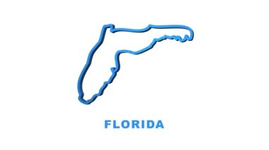 Florida eyalet haritası animasyonu. Hareket grafikleri.