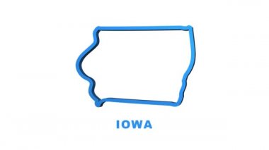 Iowa eyalet haritası animasyonu özetliyor. Hareket grafikleri.