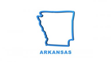 Arkansas eyalet haritası animasyonu. Hareket grafikleri.
