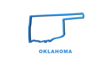 Oklahoma eyalet haritası animasyonu. Hareket grafikleri.