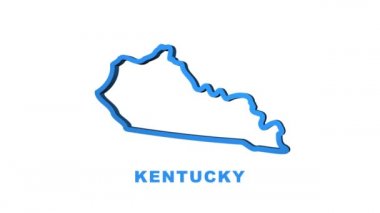 Çizgi animasyon haritası Amerika Birleşik Devletleri 'nden Kentucky eyaletini gösteriyor. Hareket grafikleri.