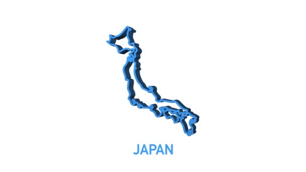 Japan kaart pictogram geïsoleerd op de achtergrond. 4K Video motion grafische animatie. — Stockvideo