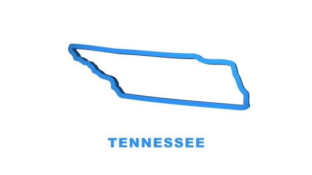 Line animated map showing the state of Tennessee from the united state of American. Motion graphics. — Stock Video