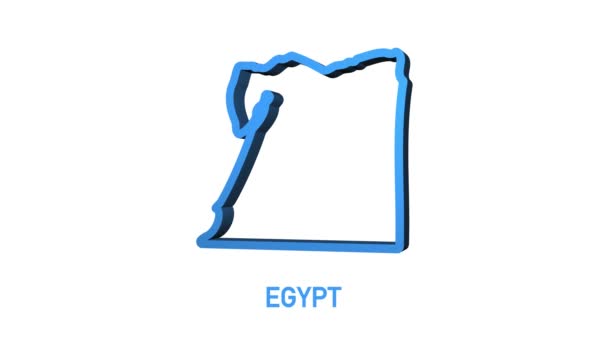 Icône de carte Egypte isolé en arrière-plan. Animation graphique de mouvement vidéo 4K. — Video