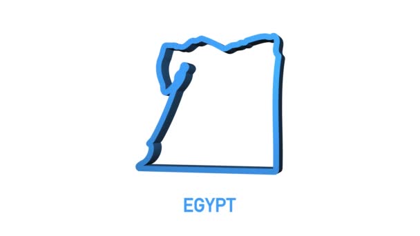 Egypt mapa ikona izolované na pozadí. Grafická animace pohybu videa 4K.