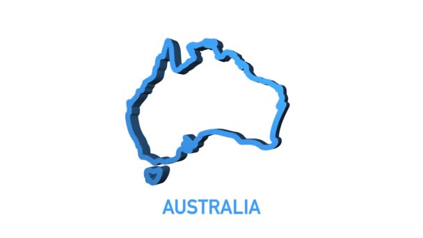 Territoire de l'Australie. Dessin de contour du territoire. Graphiques de mouvement 4K. — Video