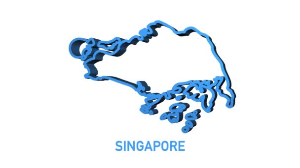 Ícone de mapa de Singapura isolado no fundo. Animação gráfica em movimento de vídeo 4K. — Vídeo de Stock