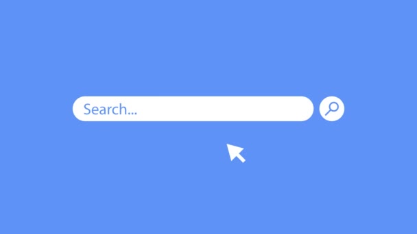 Establecer diseño de elementos de barra de búsqueda, conjunto de cuadros de búsqueda ui plantilla aislada sobre fondo azul. Gráficos en movimiento. — Vídeo de stock