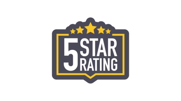 Rating stars. Flat design. User reviews, rating, classification concept. Enjoying the app. Rate us. Motion graphics. — Stock Video