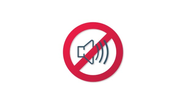 Sin teléfono de sonido. Llamada telefónica. Teléfono celular. Icono del dispositivo. Gráficos en movimiento. — Vídeos de Stock