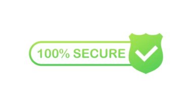 100 güvenli grunge simgesi. Ticaret sitesi rozeti ya da düğmesi. Hareket grafikleri.