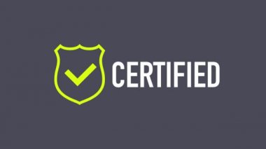 Beyaz arka planda izole edilmiş onaylı etiket. Hareket grafikleri.