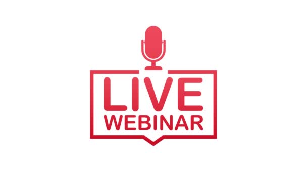 Pulsante Webinar live, icona. Grafica del movimento. — Video Stock