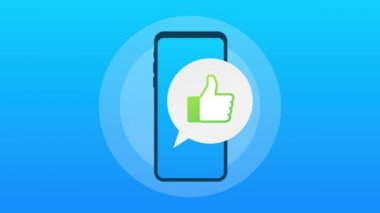 Mobil geri beslemedeki gibi. Akıllı telefon ekranı. Web simgesi. Sosyal ağ paylaşımı. Sosyal medya ikon gibi. Hareket grafikleri.