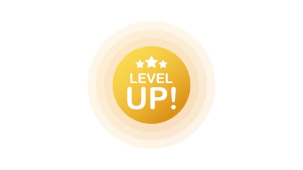 Game icon bonus. level up icon, new level logo. Motion graphics. — Stock Video