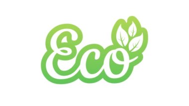 Eko simge, etiket. Organik etiketler. Doğal ürün elementi. Hareket grafikleri.
