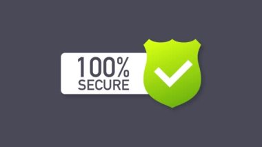 100 güvenli grunge simgesi. Ticaret sitesi rozeti ya da düğmesi. Hareket grafikleri.