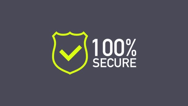 100 Secure grunge icon. Badge or button for commerce website. Motion graphics. — Stock Video