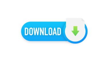 Dosya simgesi indir. Belge indirme kavramı. Uzun gölgeli modaya uygun düz tasarım grafikleri. Hareket grafikleri.