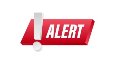 Alarm işareti. Dikkat dikkat, saldırgan alarmı. Teknoloji siber güvenlik koruması konsepti. Hareket grafikleri.