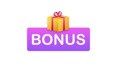 Terfi tasarımı için ikramiye. Sürpriz pankart. İndirimli reklam şablonu. Pazarlama tanıtım tasarımı için web şablonu. Hareket grafikleri.