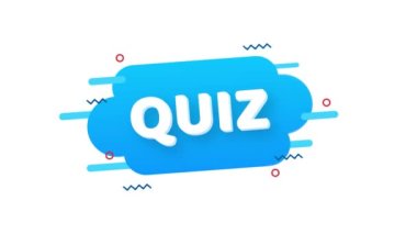 Saat ile test logosu, anket şovu konsepti şarkı söyleme, sınav düğmesi, soru yarışması. Hareket grafikleri.