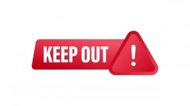 Tehlikeyi uzak tut, her türlü amaç için harika bir tasarım. Kısıtlama simgesi. Güvenlik etiketi. Hareket grafikleri.