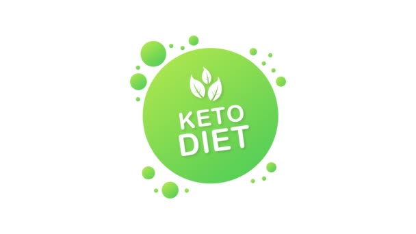 Ketogenic dieta logotipo sinal. Dieta de ceto. Gráficos de movimento. — Vídeo de Stock