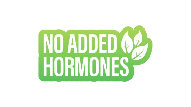 Sin hormonas, gran diseño para cualquier propósito. Producto natural. Nutrición sana y fresca. Gráficos en movimiento. — Vídeos de Stock