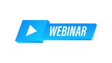 Canlı Webinar Düğmesi, simge, amblem etiketi. Hareket grafikleri.