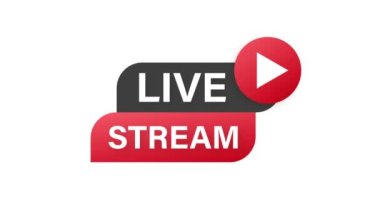 Canlı yayın logosu, haber ve televizyon veya online yayın. Hareket grafikleri.