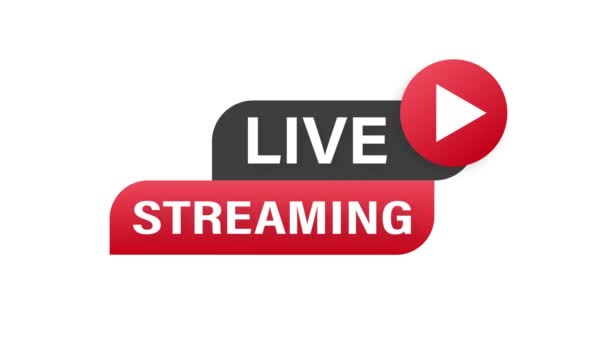 Live streaming λογότυπο, ειδήσεις και τηλεόραση ή σε απευθείας σύνδεση μετάδοση. Γραφικά κίνησης. — Αρχείο Βίντεο