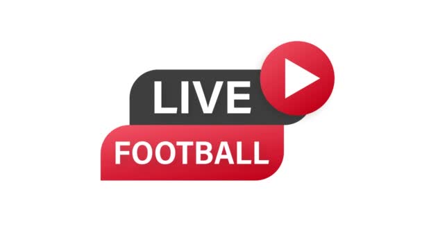 Live Fußball Streaming Icon, Schaltfläche für die Übertragung oder Online-Fußball-Stream. Bewegungsgrafik. — Stockvideo