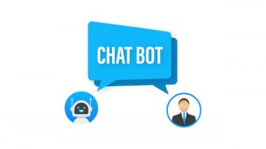 Robot simgesi. Robot tabela tasarımı. Chatbot sembolü konsepti. Ses destek robotu. Çevrimiçi destek robotu. Hareket grafikleri.