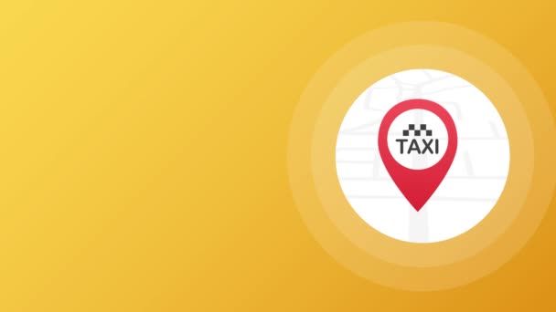 Prendi un taxi. Bandiera taxi. Applicazione mobile online ordinare servizio taxi illustrazione orizzontale. Grafica del movimento. — Video Stock