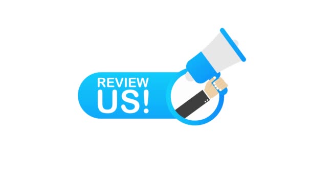 Review us User rating concept. Review and rate us stars. Business concept. Motion graphics. — Stock Video